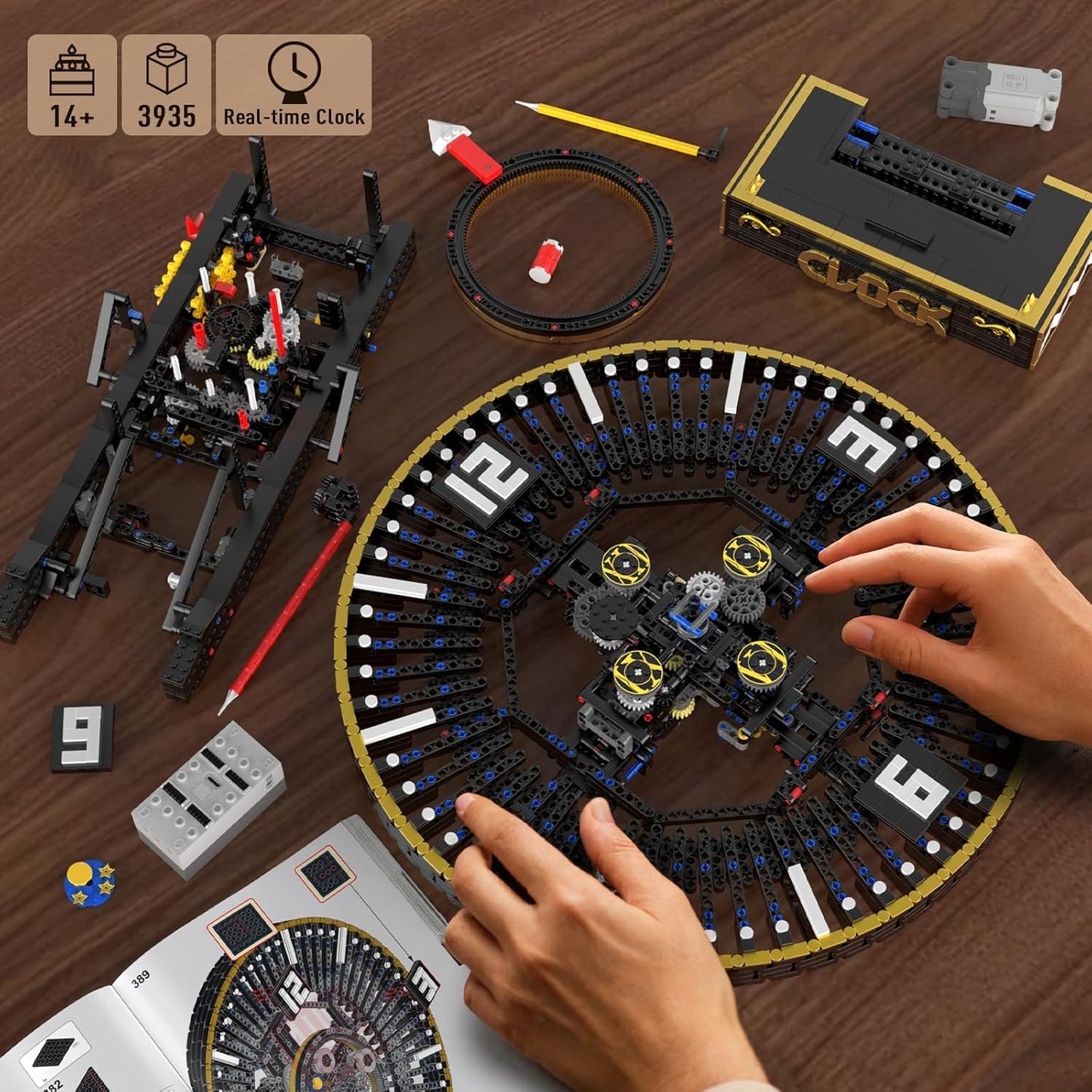 Mould King Cyberpunk Grand Clock Building Set 10160, 3675+ PCS Motorized DIY Clock Model with Mechanical Gears, APP Control & Real-Time Display, Advanced Engineering Toy for Adults & Teens 14+