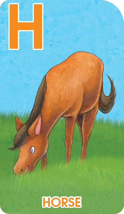 School Zone Go Fish Alphabet Game Cards: Preschool, Kindergarten, 1st Grade, ABC's, Matching, Uppercase and Lowercase Letters, Word-Picture Recognition, Animals, Ages 4+, Packaging May Vary