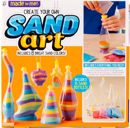 Made By Me Create Your Own Underwater Sand Art, Includes 6 Ocean-Themed Bottles, 8 Sand Colors, Glitter, & Funnel, Great Staycation or Group Activity, Party Idea, DIY Sand Art For Kids Ages 6, 7, 8, 9