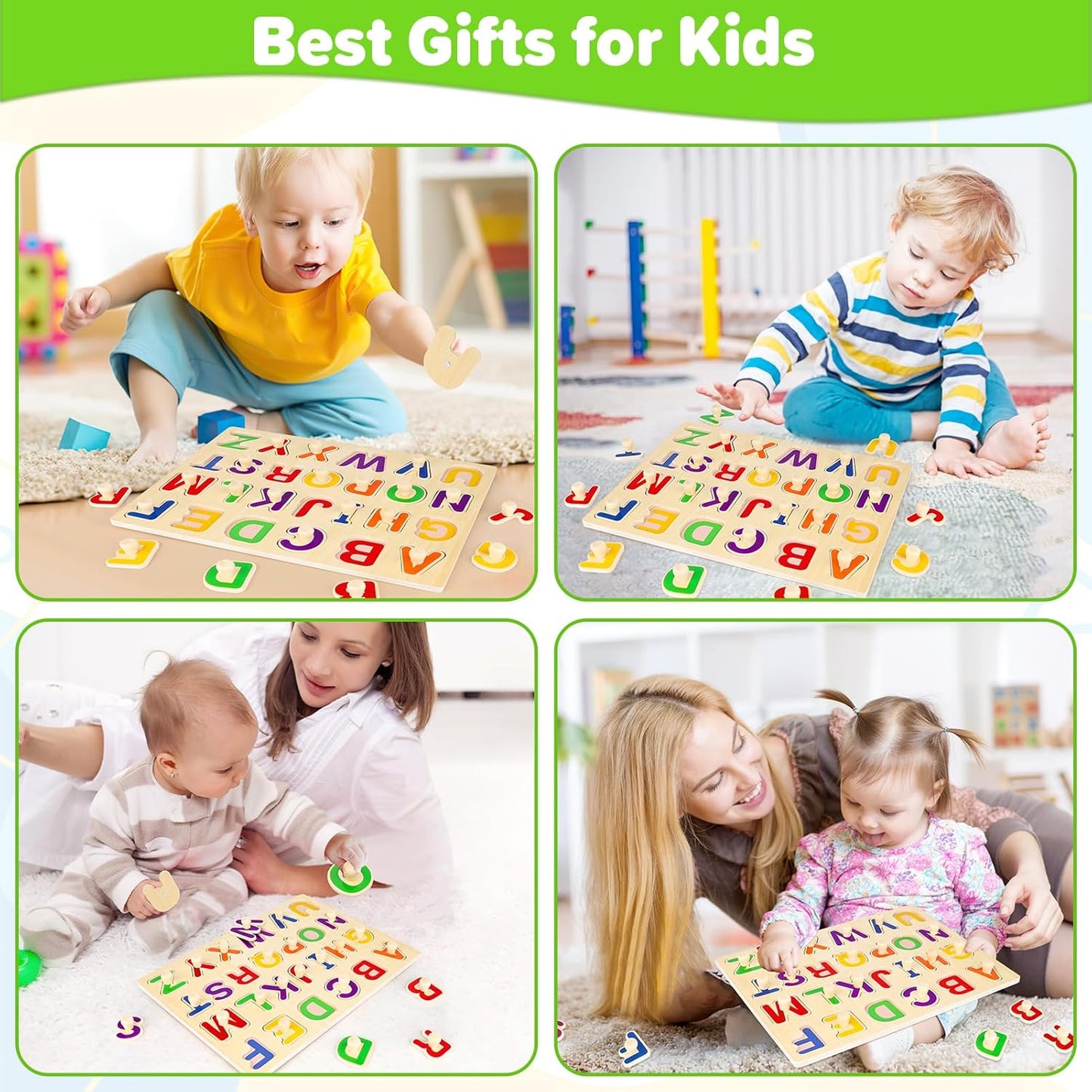 Jumlys Montessori Toys for Toddlers 1, 2, 3 Year Old, Wooden Shape Learning Puzzles for Baby 12-18-24 Months, Early Educational Toys, Perfect Christmas Birthday Gifts for Boys & Girls Age 1-3