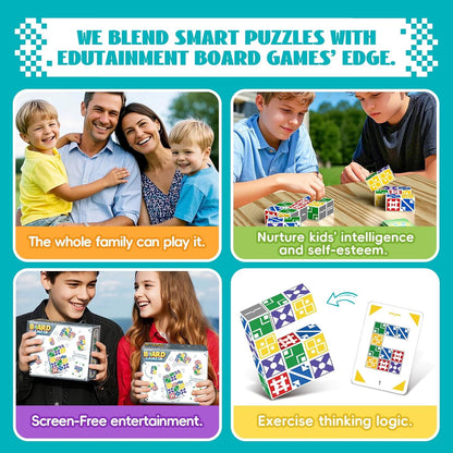 BBnote Family Matching Game for Kids & Adults, Block Puzzle Board Games for Boys & Girls Ages 6-8 8-12, 2+ Player Card Puzzles for Children 6+ Year Olds