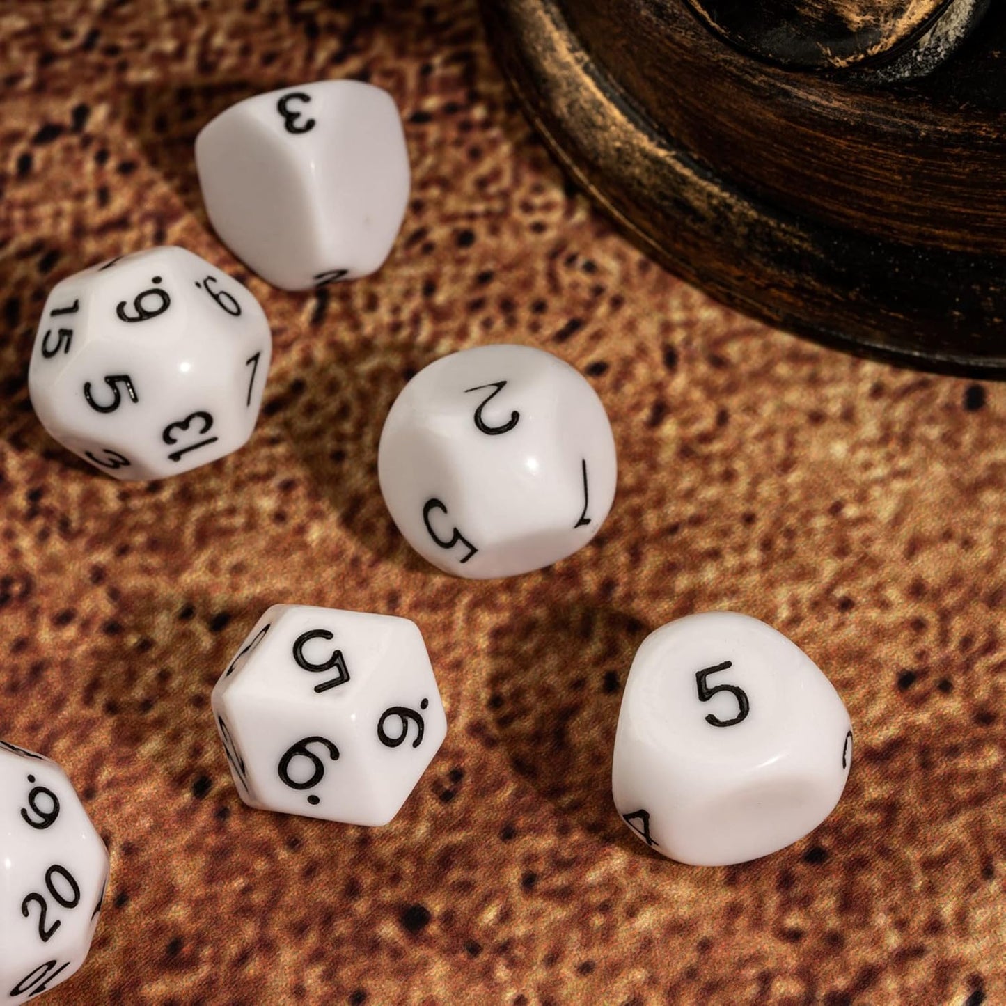 15 Pieces Complete Polyhedral DND Dice Set D3-D100 Spherical D&D Dice Set with Dragon Eye Dice Bag, D100 Dice for RPG Table Games(Black w/Purple Numbers)