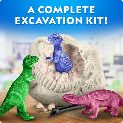 National Geographic Dinosaur Dig Kit - 12 Dino Shaped Dig Bricks with Dinosaur Figures Inside & Excavation Tool Sets, Egg Hunt or Dig Party Activity, Great STEM Toy for Boys & Girls
