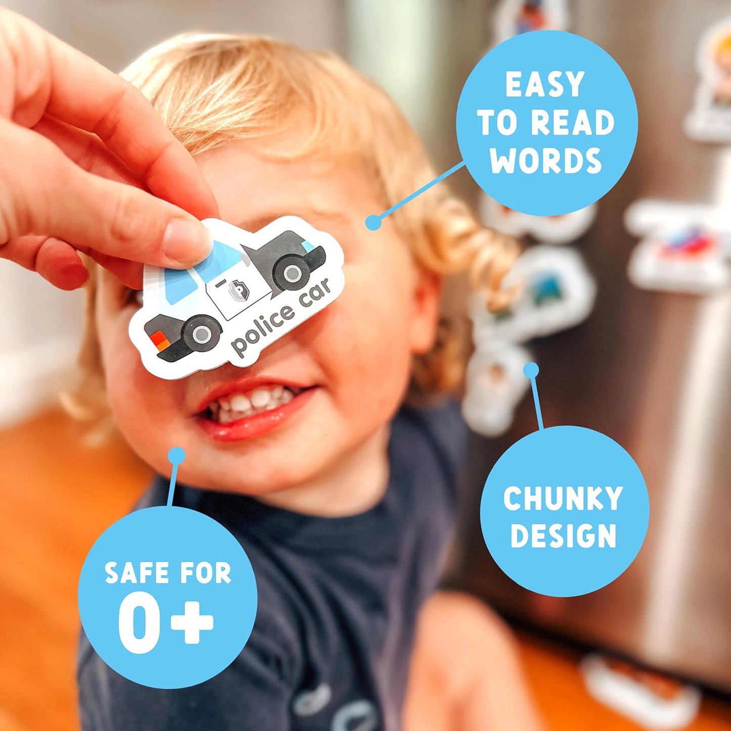 Curious Columbus Vehicles Fridge Magnets for Toddlers 1-3 Year Olds| Large Foam Refrigerator Magnets for Kids Baby and 3-5 Years Old | Magnetic ABC Learning | Educational Toys Babies to Preschool