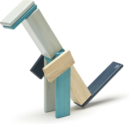 14 Piece Tegu Magnetic Wooden Block Set, Blues