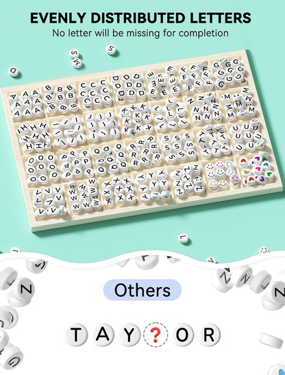 ARTDOT 800 Pieces Assortment Letter Beads for Friendship Bracelets Making Kit, 28 Styles Jewelry Making Supplies Alphabet Beads Set Preppy Crafts Art