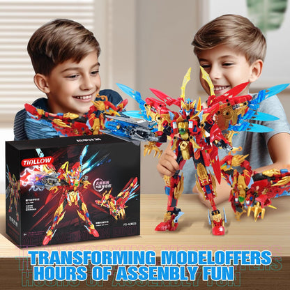 TIALLOW Pterodactyl Robot 2 in 1 Building Toy Sets, Dinosaurs Mech Transforming Building Block Model, Mecha Action Figures Pterosaur Building Kits, for Boys, Adult Age 8-12 (Pterodactyl)