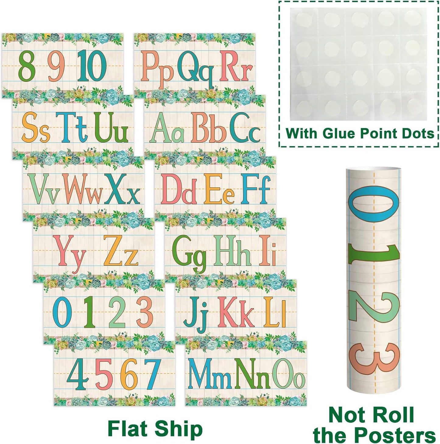 gisgfim 12 Pieces Alphabet Bulletin Board Strips Set Boho Rainbow Alphabet Line ABC Alphabet Banner & Number Border Posters for Preschool Kindergarten Classroom Playroom Bedroom (Boho)