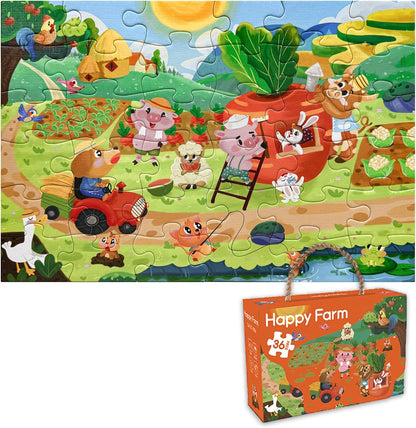 GIVEITALL Jigsaw Puzzles for Kids Ages 3-5 6-8 8-10 Year Old,Dog Planet Floor Puzzle 36 Pieces Enlightening Game Creative Gifts for Boys Girls (Dog)
