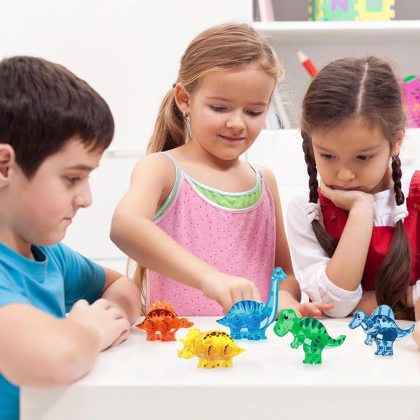 PicassoTiles Magnetic Tile Building Blocks Add On 8 Magnetized Action Figures Construction Vehicles & Zoo Animal Theme Compatible with Magnet Tiles Sets STEM Learning Toy for Boys & Girls Age 3+ PTA21