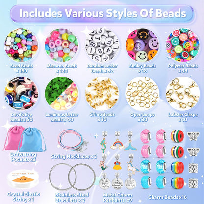 BIIB Bracelet Making Kit for Girls Gifts 8-12 Years Old, Arts and Crafts for Kids Ages 6-8, Unicorn Toys for Girls Jewelry Making Kit, Crafts for Girl Age 10-12, Art Supplies for Kids