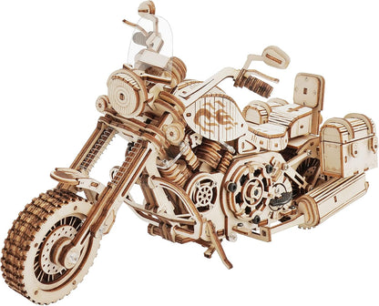 Rowood 3D Puzzles for Adults, Model Car Kits, Wooden Model Kit for Adults to Build,DIY Motorcycle Mechanical Gears Building Set Toys for Age 14+, Christmas Birthday Gift