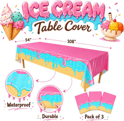 Blue Orchards Science Table Covers (Pack of 3) - 54"x108" XL - Science Birthday Party Decorations, Chemistry Party, Laboratory Theme Table Cloth