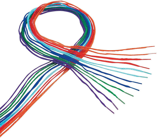 Plastic Tipped Yarn Laces - Bulk Set of 72 Cords in Bright Assorted Colors - Crafts for Kids, Preschool, Classroom and Montessori Supplies