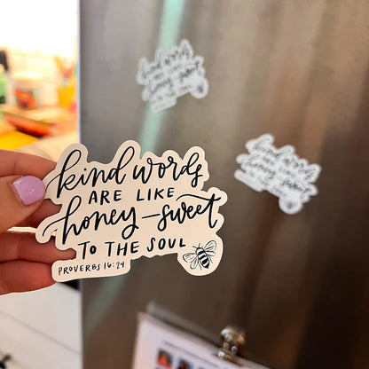Swaygirls Christian magnet | Religious magnets | Faith fridge magnets | Bible verse quote magnets | Be kind magnet | Kind words are like honey