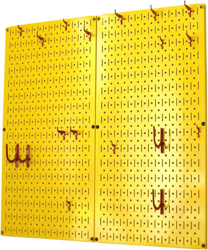 Wall Control Kitchen Pegboard Organizer Pots and Pans Storage Rack Organization Kit with Green Pegboard and White Accessories