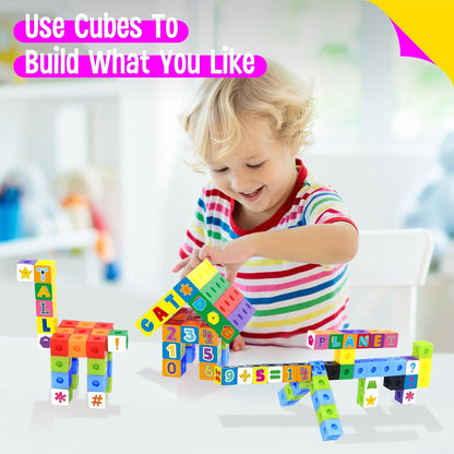 SpriteGru Math Linking Cubes, Math Cubes Manipulatives with Activity Cards Linking Cube Math Counters for Kids Kindergarten Learning Activities