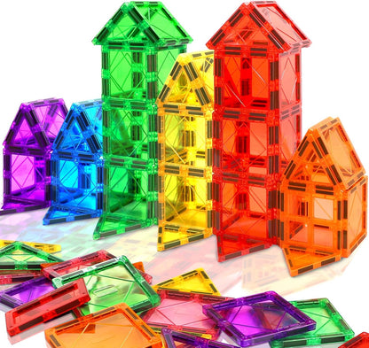 NVHH 100PCS Magnetic Tiles Blocks for Kids Ages 3-5 4-8,STEM Learning Educational Preschool Magnet Building Toys for Toddlers,Christmas Birthday Gifts Toys for 3 4 5 6 7 8+ Year Old Boys Girls
