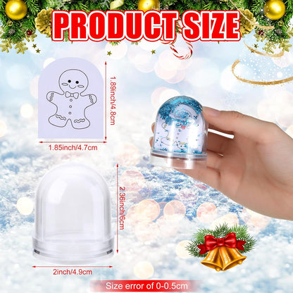 Syhood 12 Pcs Design Your Own Snow Globes Christmas Water Globe Christmas Snow Globes Kit Make Your Own Festive Arts and Crafts for Kids Christmas Activities