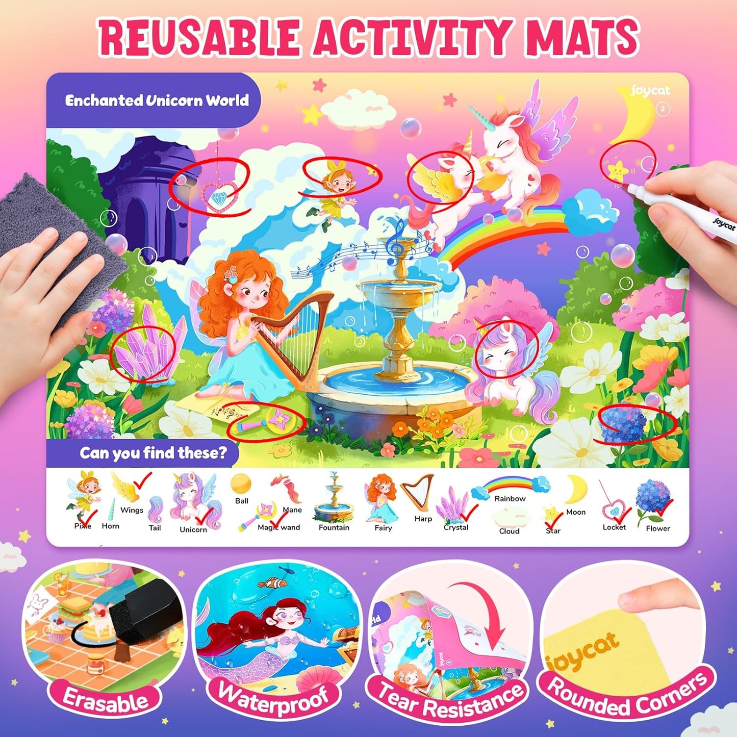 JoyCat Search and Find Activity Books, Animal Preschool Learning Activities for Toddlers & Kids, Travel Toys for Road Trip Car and Airplane, Busy Toy, Educational Game Gifts for Boys Girls Ages 3-5