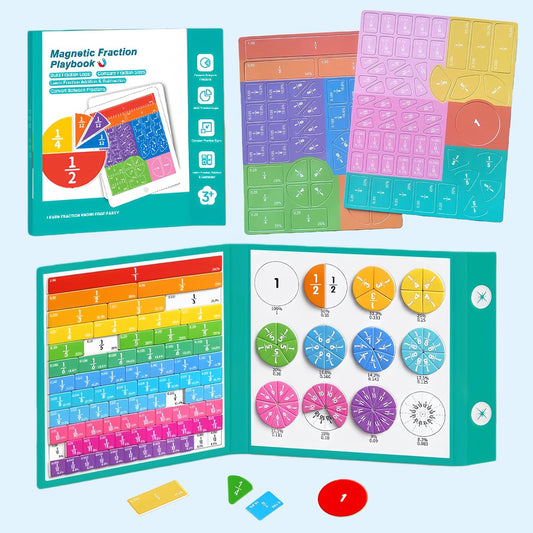 Magnetic Fraction Demonstration Book, Math Manipulatives for Elementary School, Homeschool & Classroom Supplies
