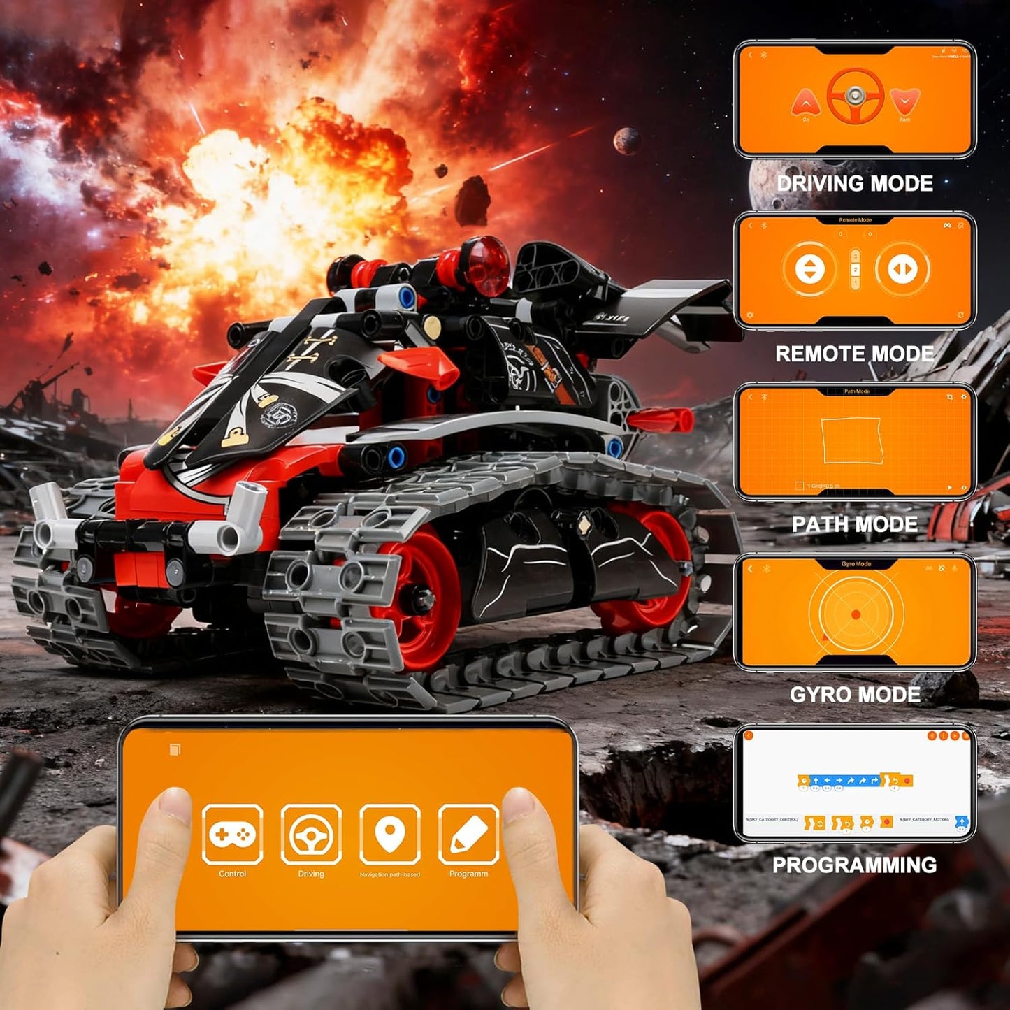 MagicKidz Robot Building Kits for Kids - STEM Birthday Gifts for 6 7 8 9 10 11 12+ Year Old Boys - 3 in 1 Robotics Toy with APP & Remote Control Coding, Educational DIY Science Project