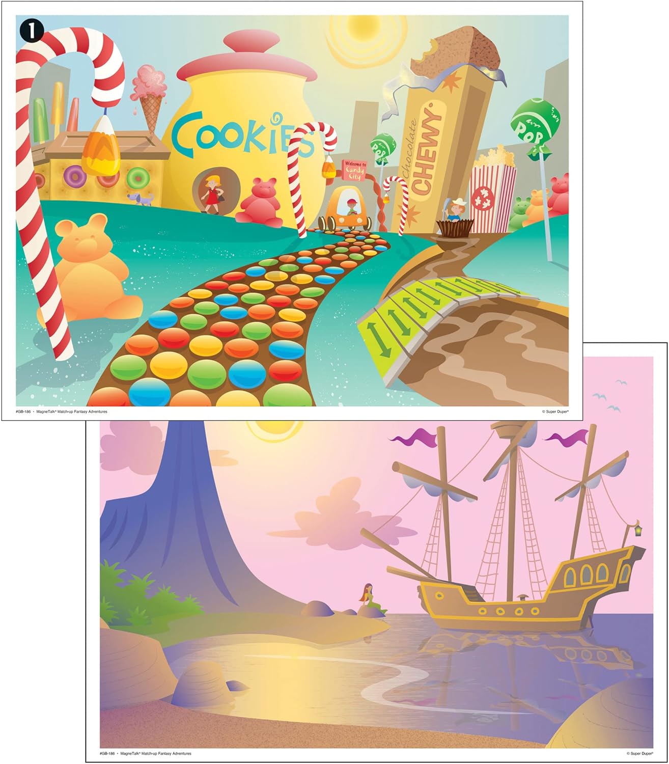 Super Duper Publications | Magnetic Fantasy Adventure Stories Match-Up Barrier Game | Educational Learning Resource for Children