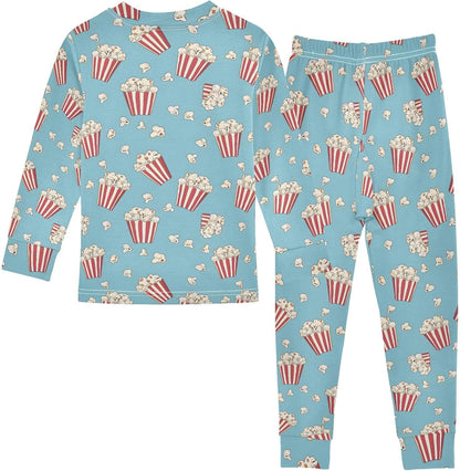 ALAZA Shark Starfish Palm Tree 2 Piece Pajama Set Long Sleeve Top and Pants Sleepwear Unisex - Colors B