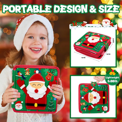 Montessori Christmas Busy Book for Toddlers 1-3- Learning Busy Book with Santa,Tree Decorating,Nativity-Autism Sensory Toy for Toddler 3-5 Airplane Travel Toy,Christmas Toddler Gifts for Girls & Boy
