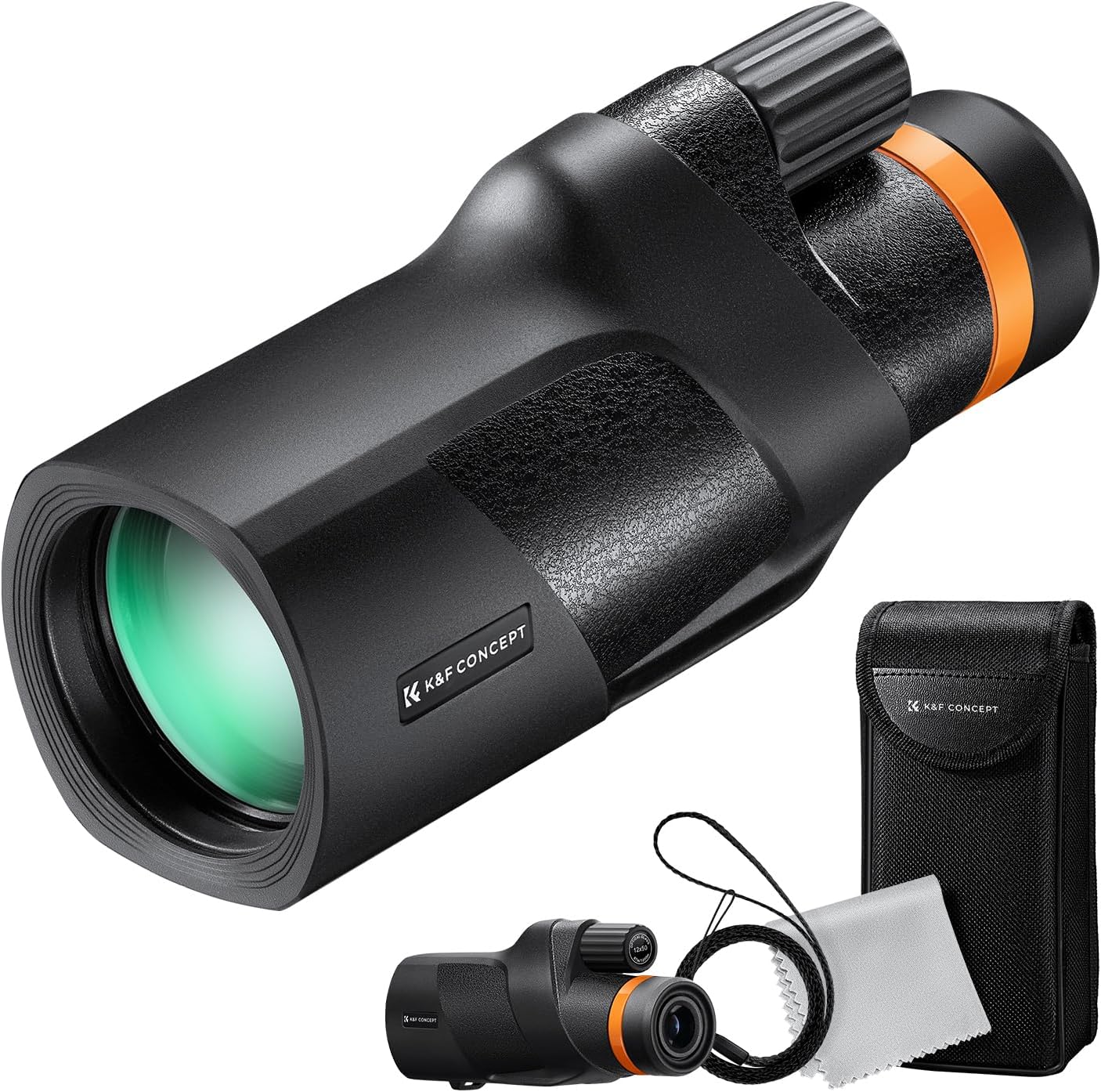 K&F Concept 8-32X50 Zoom Monocular - High Power Dual Focus Prism Compact Monoculars for Kids Adults, with Phone Adapter, Low Light Night Vision, FMC Lens for Bird Watching Hunting Travel Camping Starg