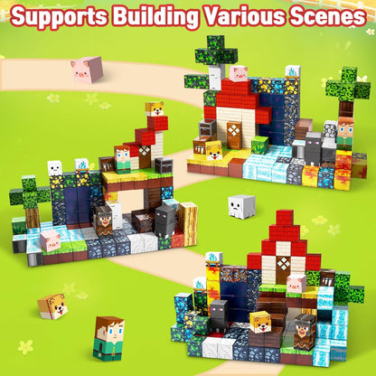 Intoypad 300PCS Magnetic Blocks for Kids, 0.8in Magnetic Building Block Toys for Boys Girls Age 3 4 5 6 7 8 9 10 Magnet Cubes Game Magnetic Tiles STEM Toys Christmas Birthday Gifts for Kids Toddlers
