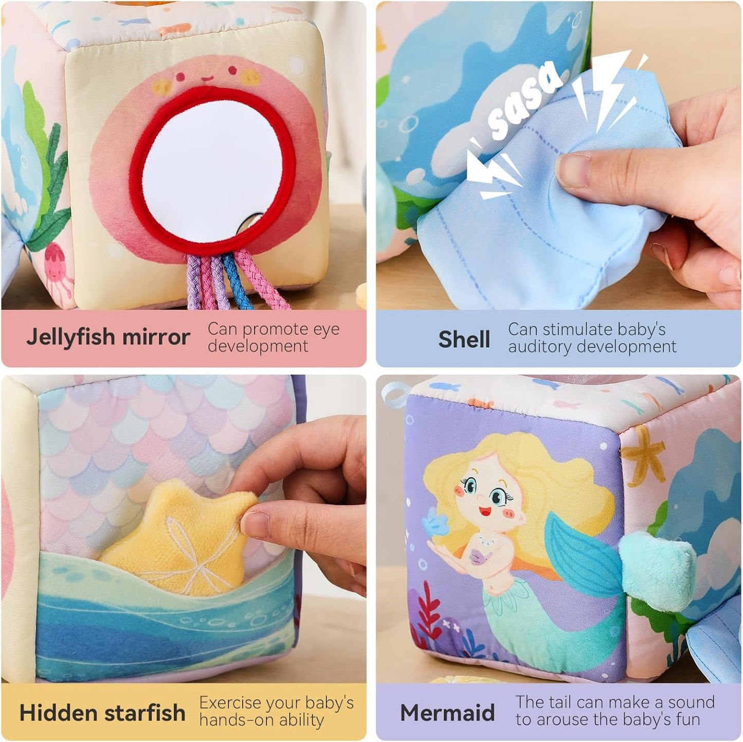 Youuys Baby Tissue Box Toy for Babies 6-12 Months, Montessori Sensory Toys for 1 Year Old Boy, Infant Toy with Crinkle Tissues & Fine Motor, for 6 9 12 18 Months Old Kids 1st Birthday