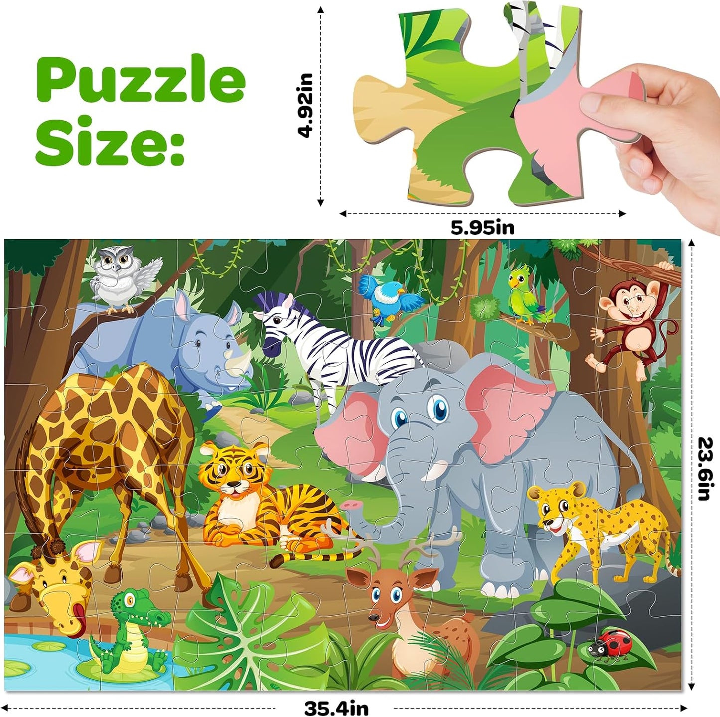 Jumbo Floor Puzzle for Kids, 48 Pieces Large Solar System Jigsaw Puzzles for Kids 3 4 5, Toddler Learning Preschool Educational Toys for 4-8, Birthday for Boys Girls