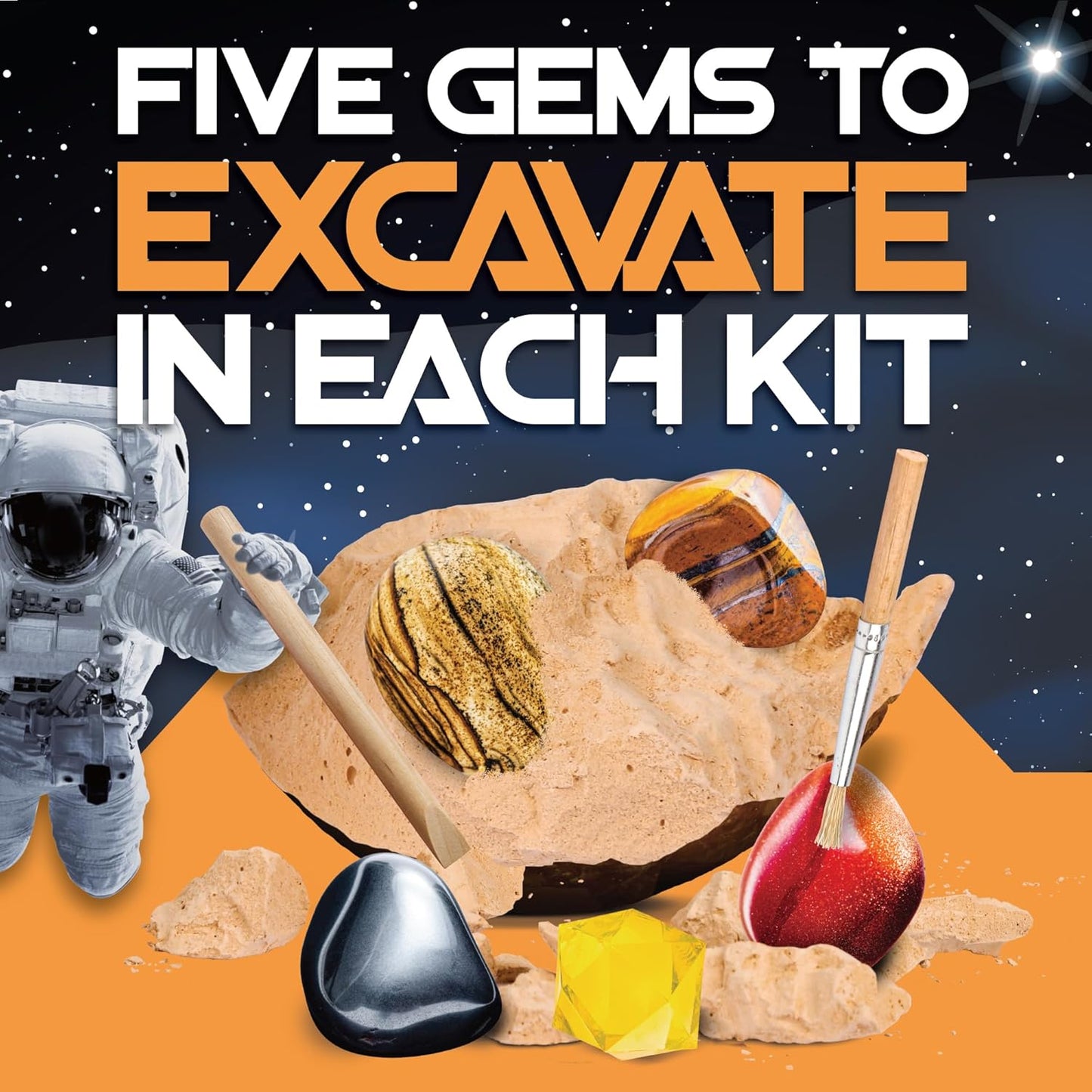 Cosmic Dig Kit by Big Discoveries - Explore The Planets of The Solar System with Gem & Fossil Excavation Kits for Kids | STEM Toy Science Dig Kits with Gemstones for Boys and Girls