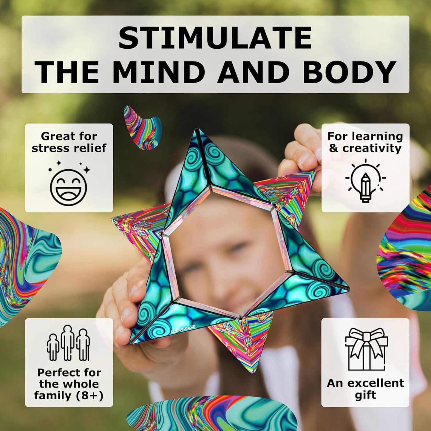 Shashibo Shape Shifting Box - Award-Winning STEM Fidget Toy with Ultra Strong Magnets - Puzzle Cube Transforms Into 100+ Shapes, Perfect Sensory Gift for Kids, Teens, and Adults (Cosmos)