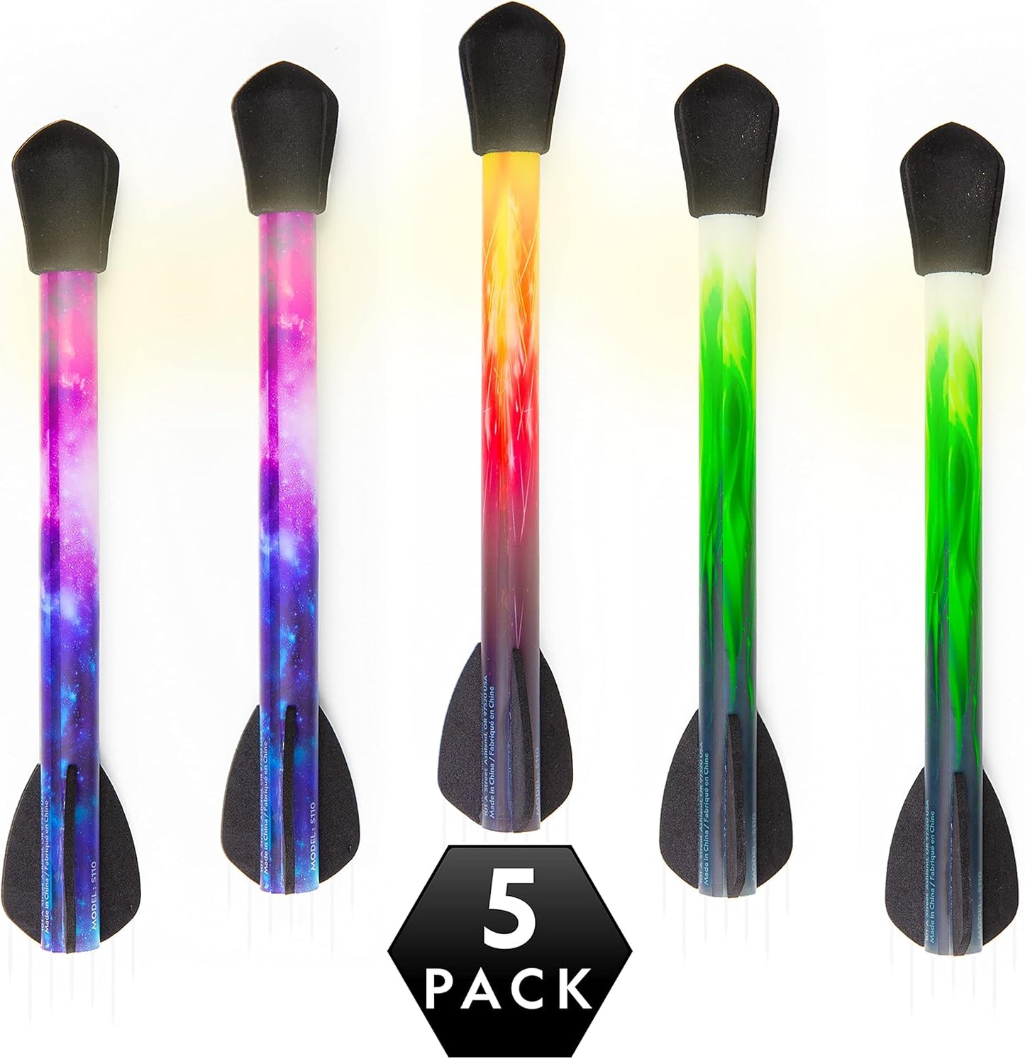 National Geographic Air Rocket Toy – Ultimate LED Rocket Launcher for Kids, Jump and Launch the Light Up, Air Powered, Foam Tipped Rockets up to 100 Feet
