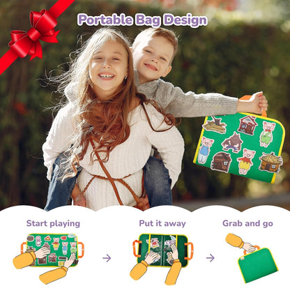 CHEFAN 12 Pack Felt Board Bible Stories Pieces,Flannel Board Stories for Preschool Activities Included a Felt Bag