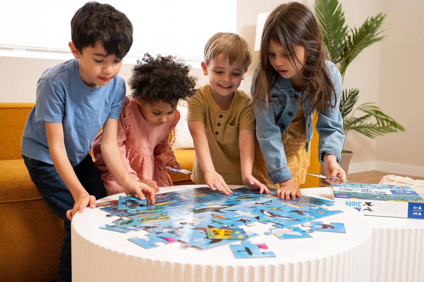 Crocodile Creek Above + Below 48-Piece Jigsaw Floor Puzzle - Fun Floor Puzzles for Kids Ages 4-8, Jumbo Unicorn