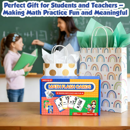 Multi Math Flash Cards, Addition, Subtraction, Multiplication & Division, Write & Wipe with Markers, Self - Checking Flashcards for Kids Grades 1-5 & Homeschool