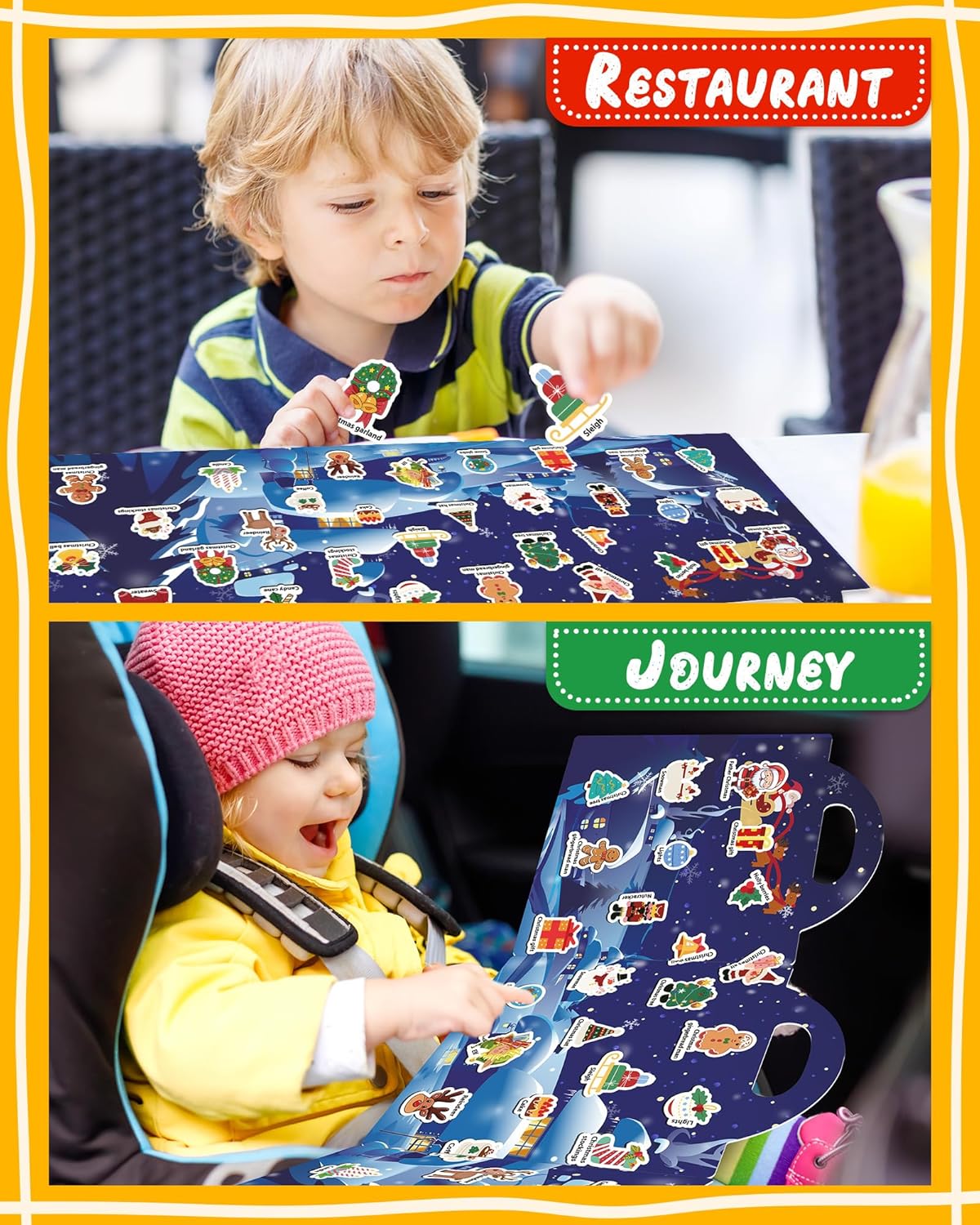 Benresive Reusable Sticker Book for Toddlers, Stickers for Kids, Travel Toys for Arts & Crafts Activities, Birthday Gift for Boys & Girls, Animals Dinosaurs Insects Themes