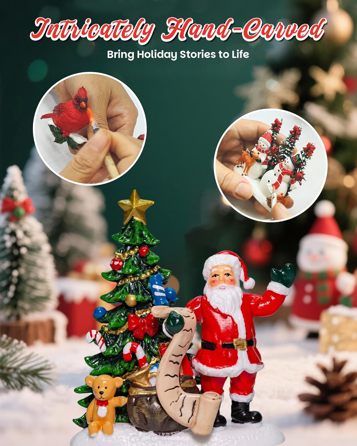 Extra Large Christmas Snow Globes Christmas Lantern, 12.99" Musical Snow Globe with 8 Songs, Santa Snowglobe for Kids Adults, 6H Timer Dual Power, Lighted Christmas Decorations Indoor Gifts