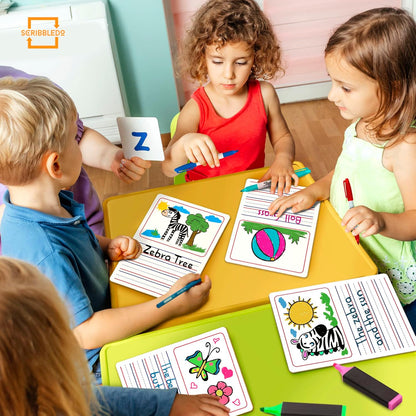 Scribbledo Double Sided Whiteboard Lined Dry Erase Board for Kids Ruled Writing Board Handwriting Practice Small White 9x12 Dry Erase Board with Lines Education Teacher Supplies