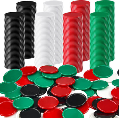 Coopay 1 1/2 Inches Plastic Poker Chips Learning Counters Disks Bingo Chip Counting Discs Markers for Math Practice and Poker Card Game Tokens, Teaching Rewards, 200 Pieces (White)