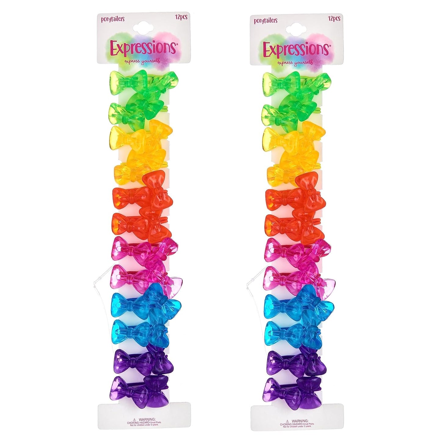 20pc Ponytailers Balls Elastics 18mm Round Opaque Multicolored Twin Beads Bauble Holders Toddler Kids Braiding Styling