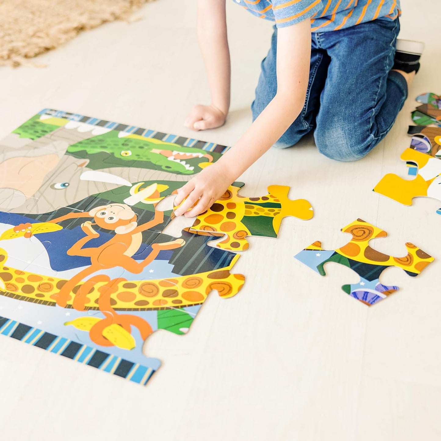 Melissa & Doug Dinosaur Dawn Jumbo Floor Puzzle (24 Pieces, 2 x 3 Feet), Jigsaw Puzzle for Preschoolers and Kids Ages 3+ - FSC Certified