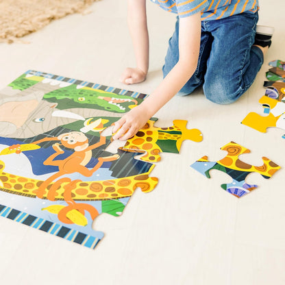 Melissa & Doug Dinosaur Dawn Jumbo Floor Puzzle (24 Pieces, 2 x 3 Feet), Jigsaw Puzzle for Preschoolers and Kids Ages 3+ - FSC Certified
