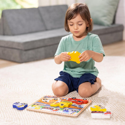 Melissa & Doug Safari Wooden Chunky Puzzle (8 pcs), Educational Screen Free Activity for Toddler, Preschoolers and Kids Ages 2+ - FSC Certified