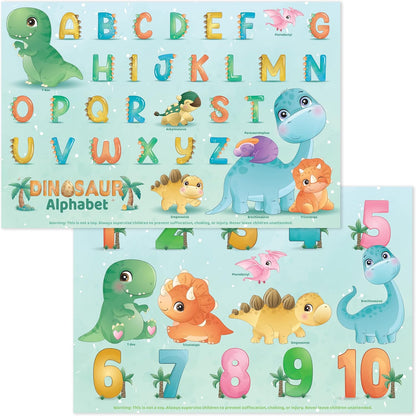 Bright Seed Disposable Placemats for Baby, Toddlers and Kids, Animals ABC & Numbers, 40 Disposable Baby mats for Restaurant, Dining Table & Travel, Learning Placemats for Kids, Toddler Travel