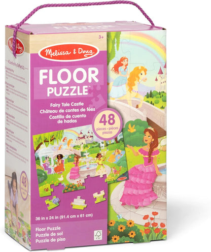 Melissa & Doug Fairy Tale Castle, Storybook Princess Themed Jumbo Floor Puzzle, 48-Piece Jigsaw Puzzle, 3 x 2 Foot Toddler Puzzles for Kids Ages 3+