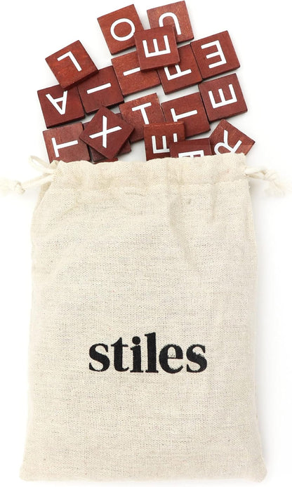 Stiles 100 Piece Wooden Magnetic Letter Tiles - Grey
